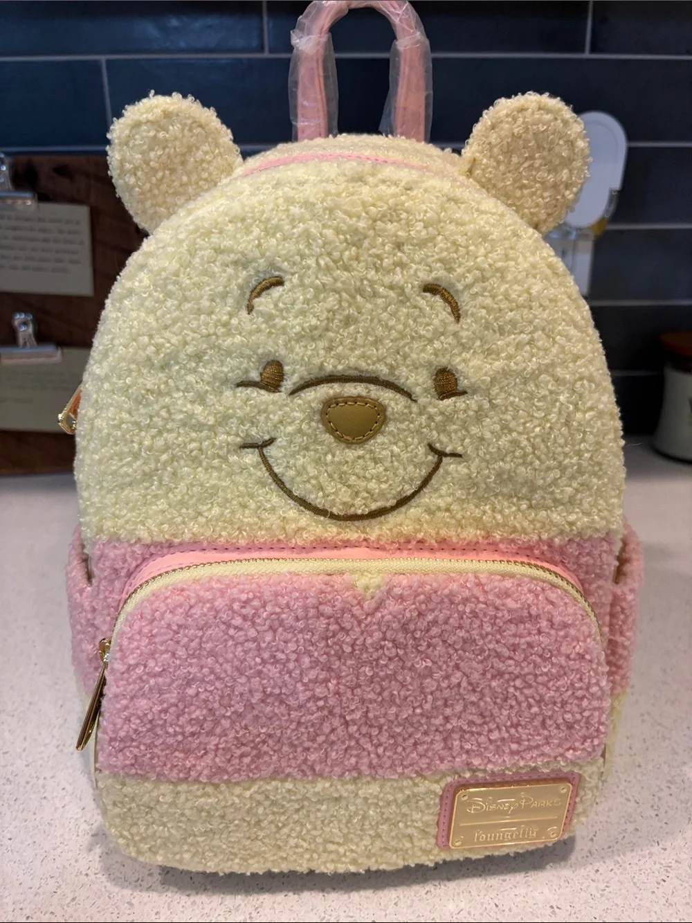 Disney Yellow & Pink Winnie the Pooh Sherpa Loungefly Backpack NWT